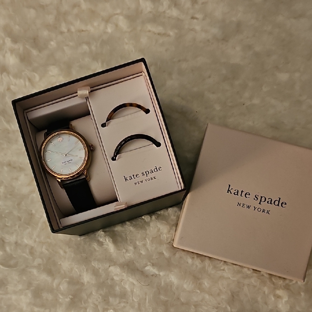 Kate Spade Black and Gold Men's Watch Set